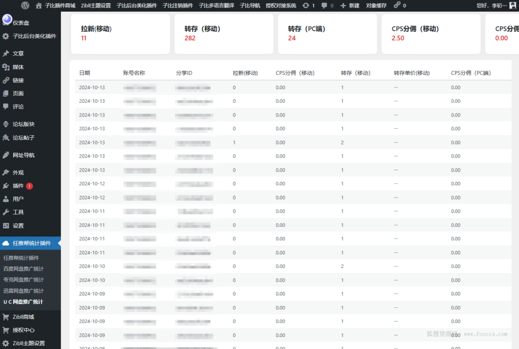 图片[4] - WordPress插件 – 任推帮网盘拉新数据统计插件 - 狐狸资源网